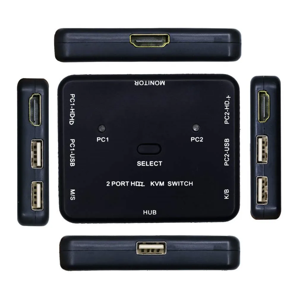 4K x 2K 3D HDMI-совместимый KVM USB 2,0 клавиатура мышь принтер монитор хост HDTV ПК монитор переключатель USB разветвитель
