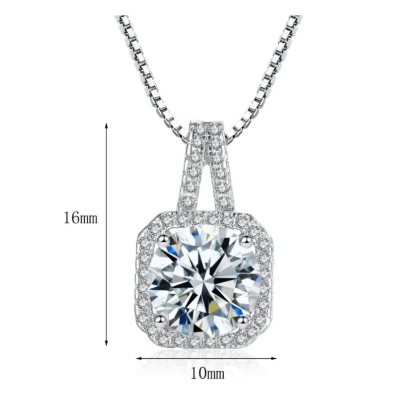 Квадратное ожерелье AAAA + из натурального циркона сверкающее качественное с