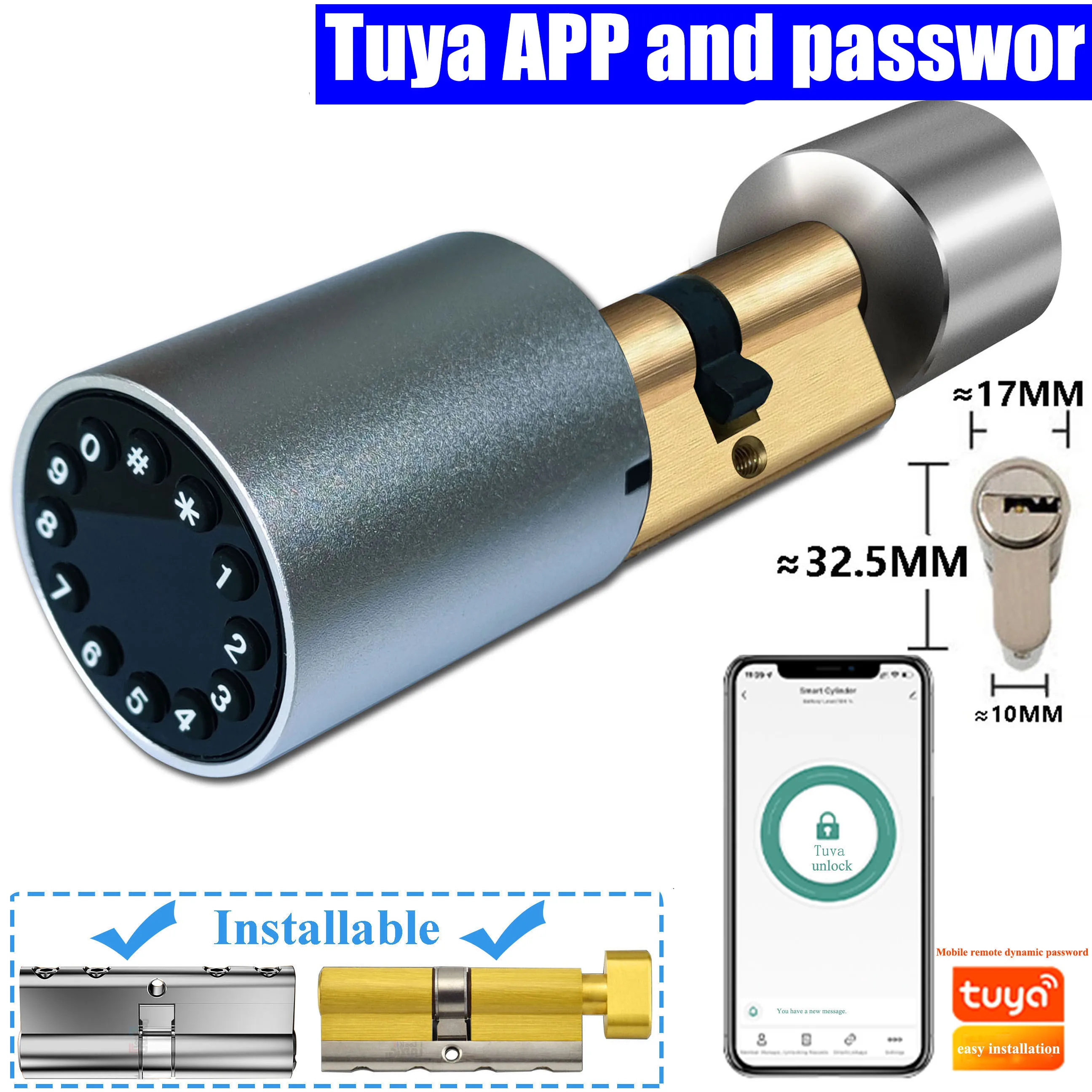 

Замок дверной Z50 со сканером отпечатков пальцев, уличный электронный замок с блокировкой пароля, работает с приложением