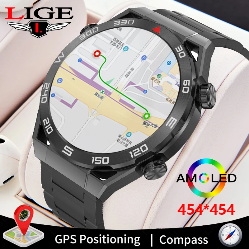 

LIGE New NFC ECG+PPG Bluetooth Call Smartwatch GPS Tracker Motion Bracelet Fitness For Huawei Watches Ultimate Smart Watch Men