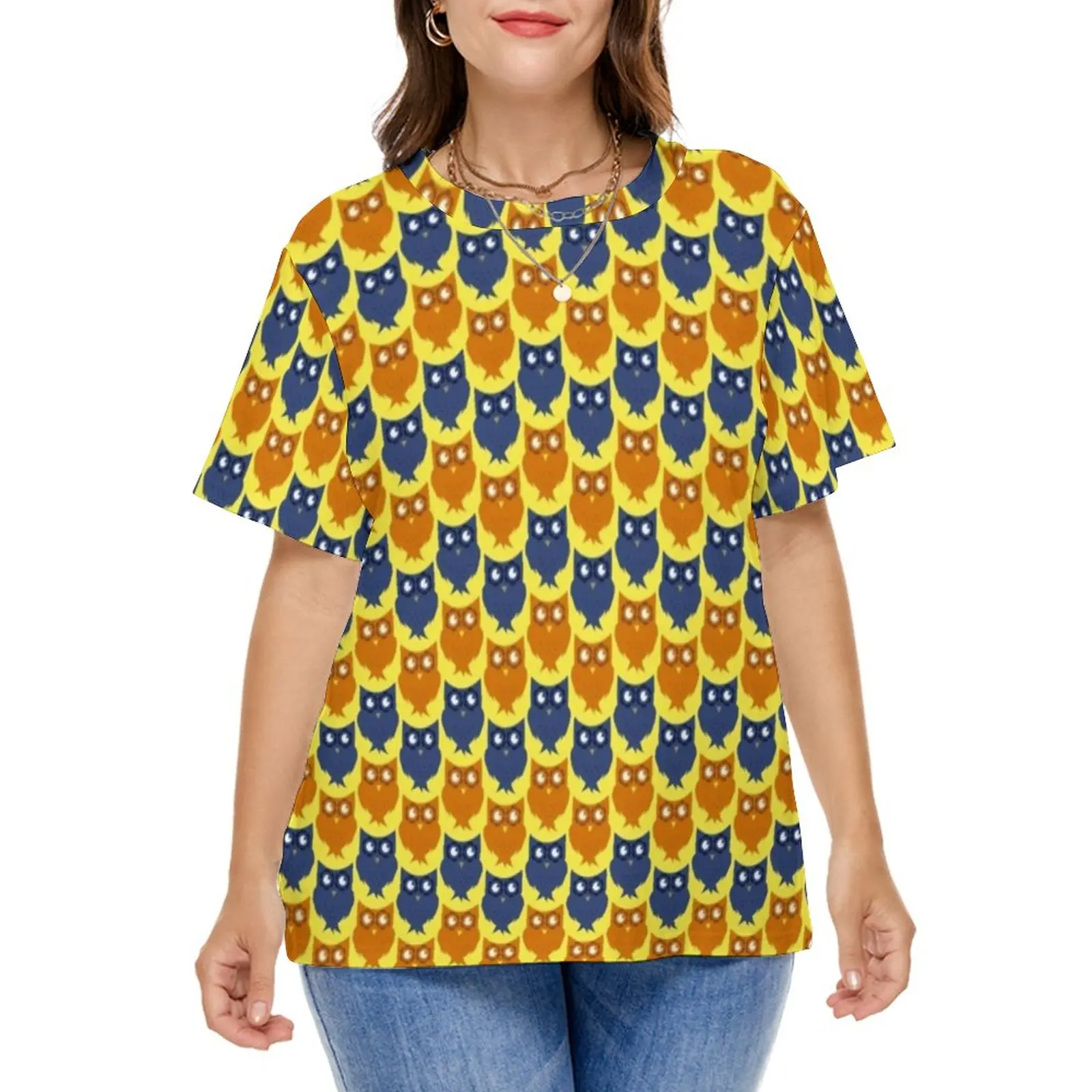 

Owl Design T Shirt Lil Hatchling Print Kawaii T Shirts Short Sleeve Fashion Tshirt Women Beach Stylish Clothes Plus Size 4XL 5XL