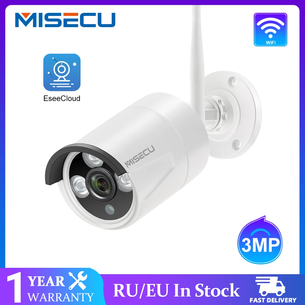 

MISECU 3MP Audio Wireless IP Camerafor Wireless CCTV Camera System APP EseeCloud or IP Pro