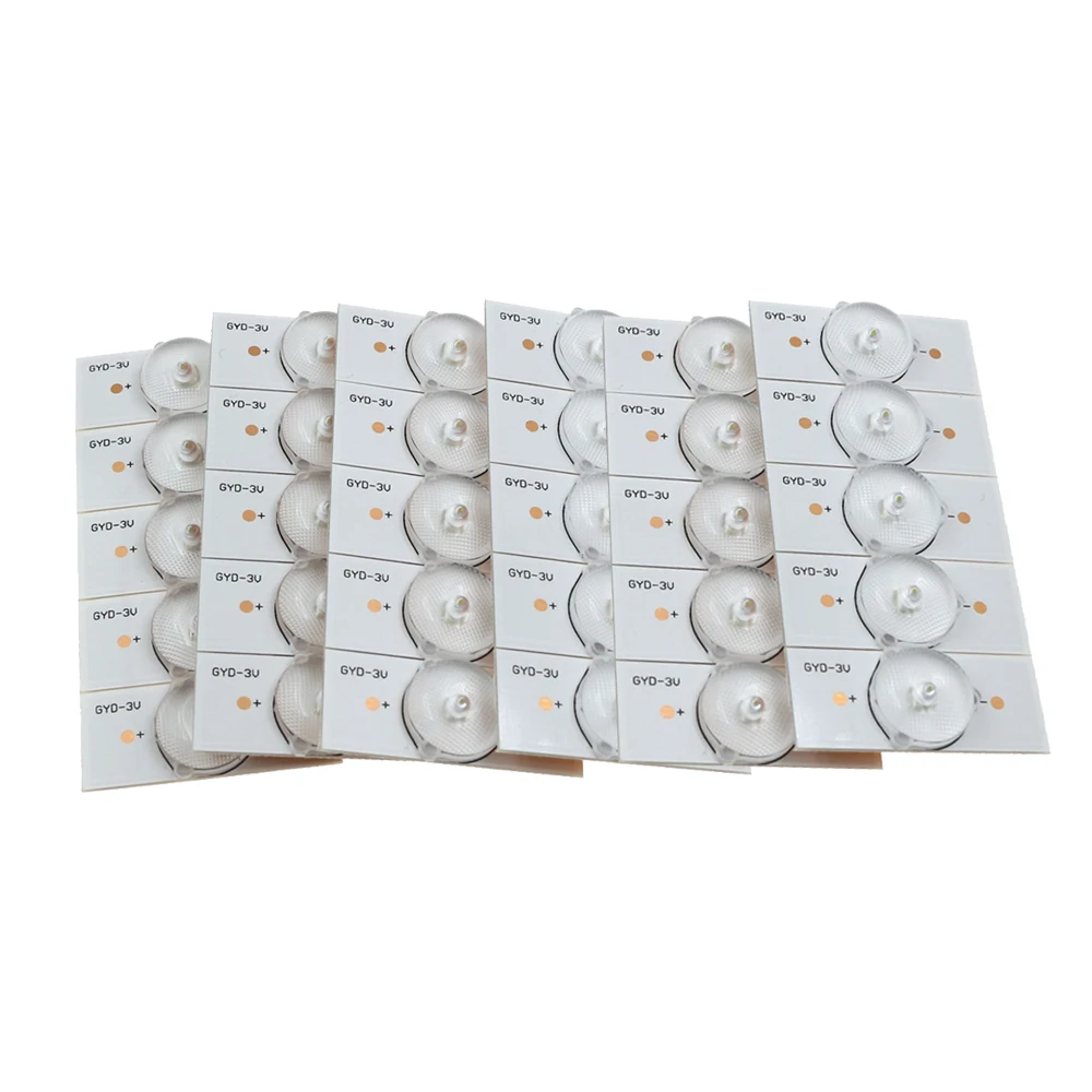 

30 шт. 3 в светодиодные светоизлучающие диоды SMD световая бусина с оптической линзой для ремонта ТВ 32-65 светодиосветодиодный