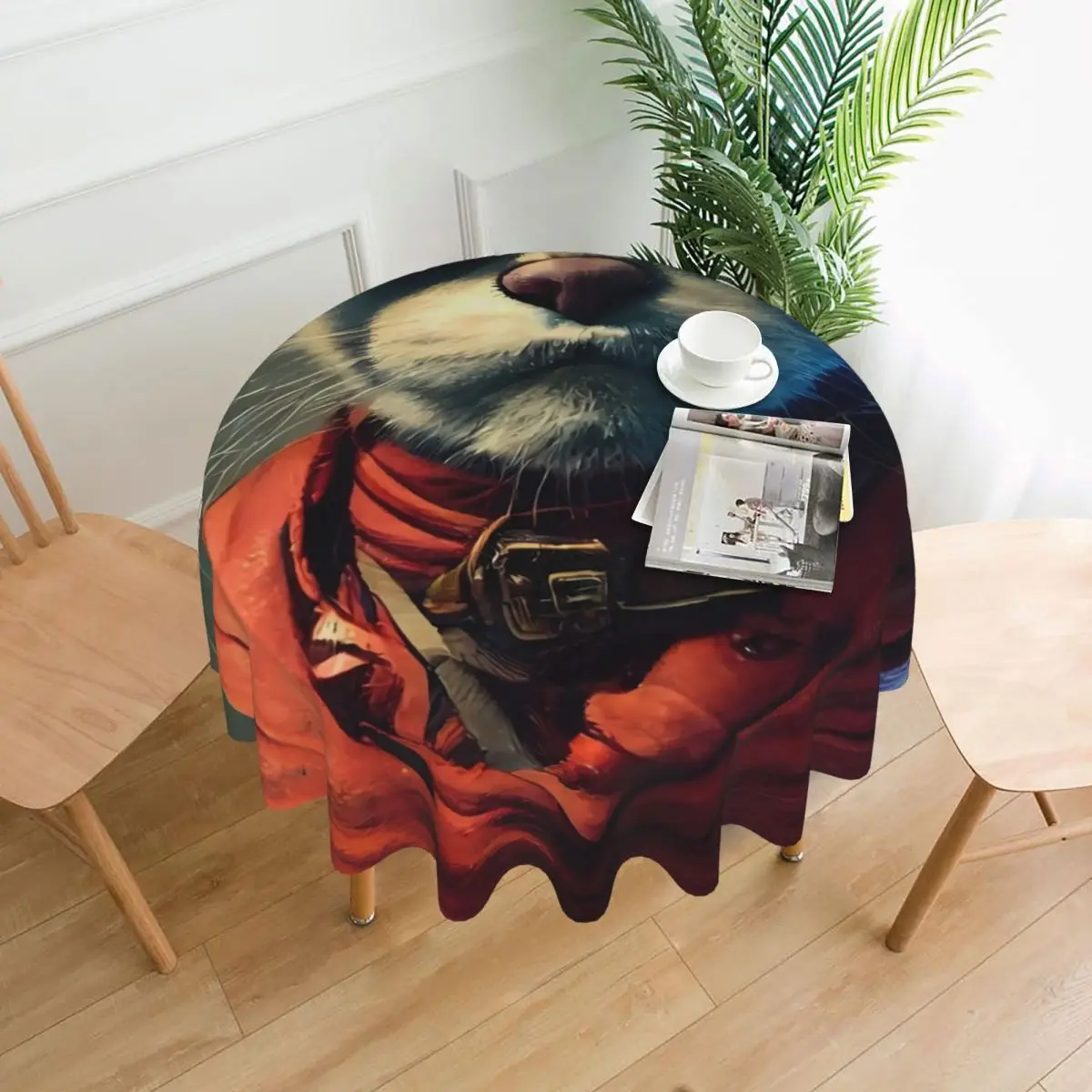 

Funny Animal Tablecloth Pirate Siamese Cat Cheap Square Table Cover Dining Custom Protector Polyester Table Cloth