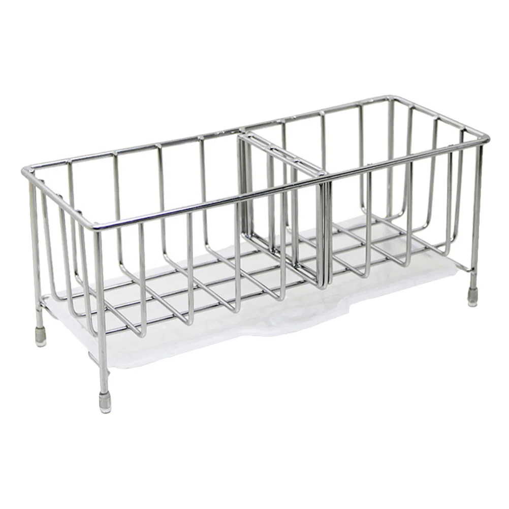 

Holder Sink Sponge Dish Brush Rack Kitchen Soapbasket Organizer Tray Drainer Drying Drain Hanger Dispenser Metal Steel Stainless