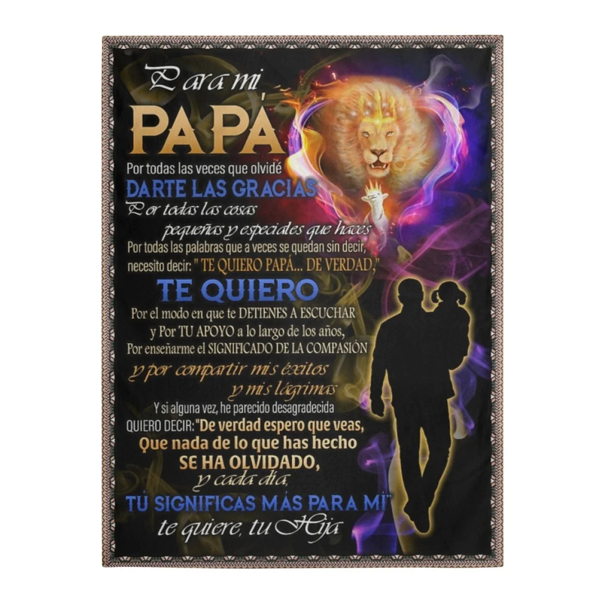 

TOADDMOS para mi papá manta especial Print Blanket for Dad Special Gift Bedding Decor Plush Fleece Blankets a mi esposa Mantas