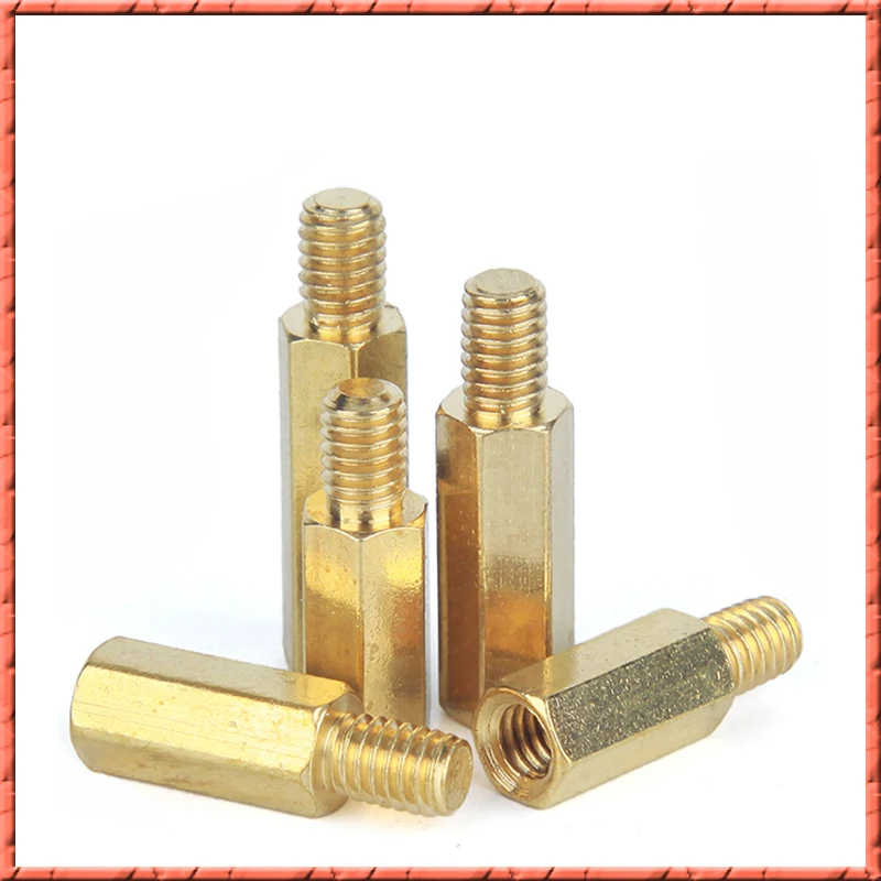 50 шт./лот M6 * L + 8 латунный винт для колонны с одной головкой шестигранная колонна