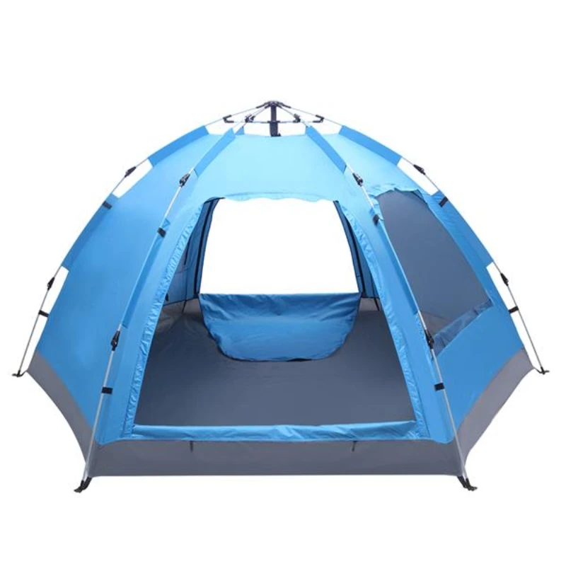 

Automatic Family Tent Portable Outdoor Camping Tent Instant Pop Up Travel Tents 3-4 Person Six-sided Single-layer Tents