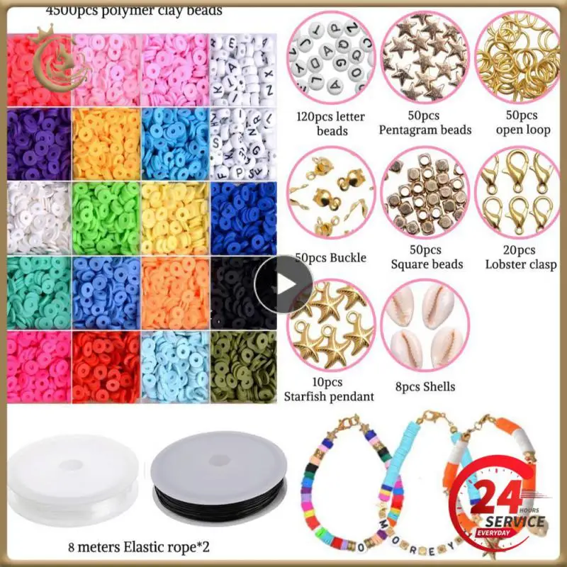 

6mm Flake Shell Soft Pottery Bead Boxed Colorful Disc Bohemian Bracelet Necklace Beads Jewelry Making Accessories