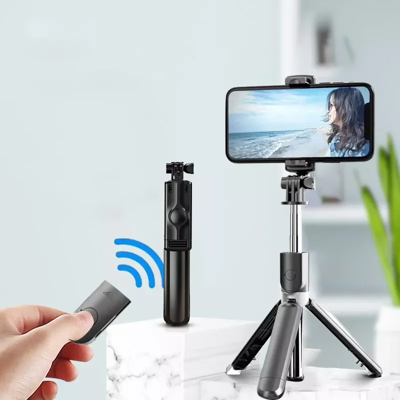 

Hot Sales 2022 NEW 3 in 1 Wireless Foldable Mini Selfie Tripod Monopod With Bluetooth Shutter For iPhone 11 12 Smart Phone