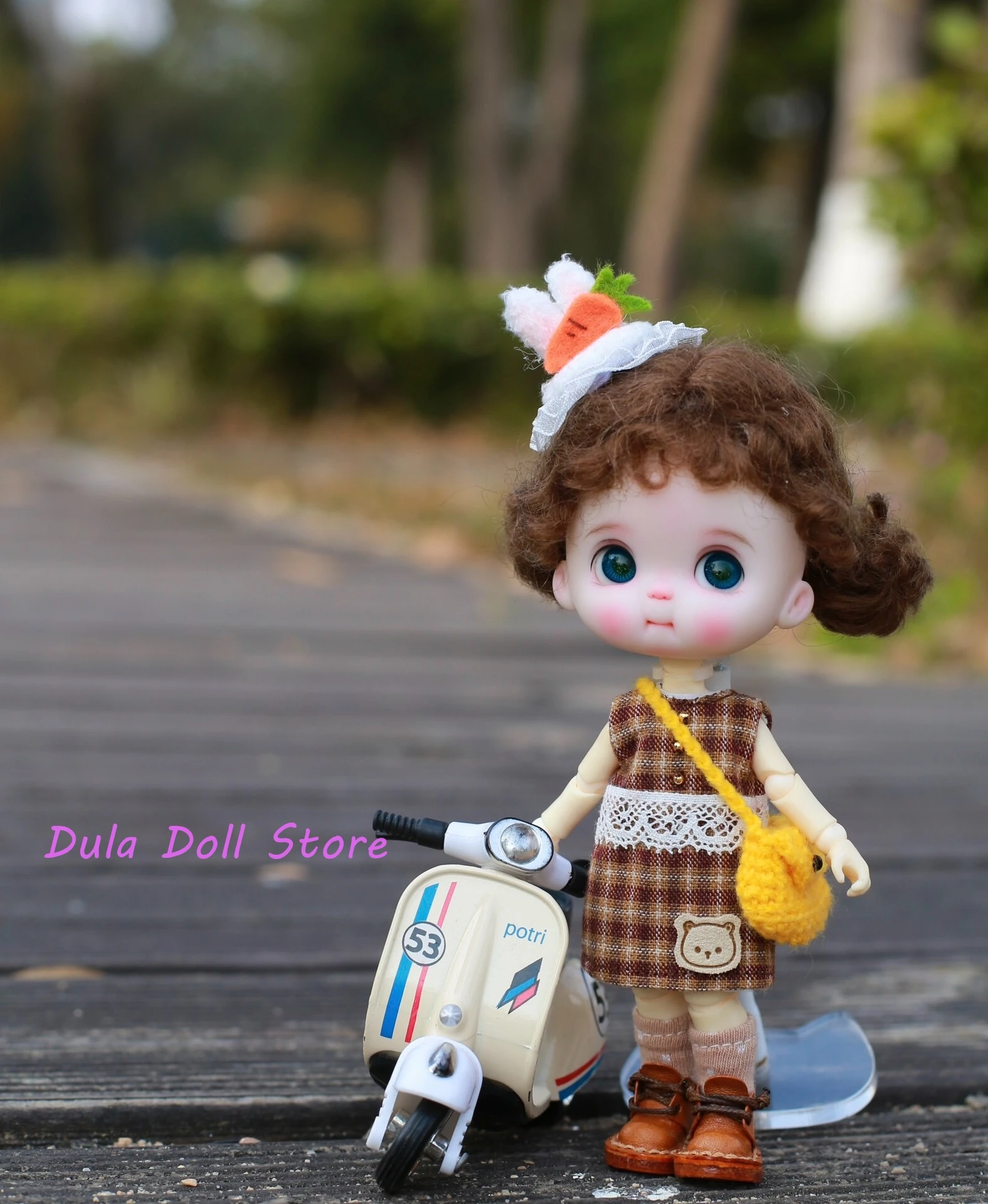 Фото S Dula Doll Одежда Заколка для волос с кроличьими ушками, комплект пальто для куклы ob11 GSC №4