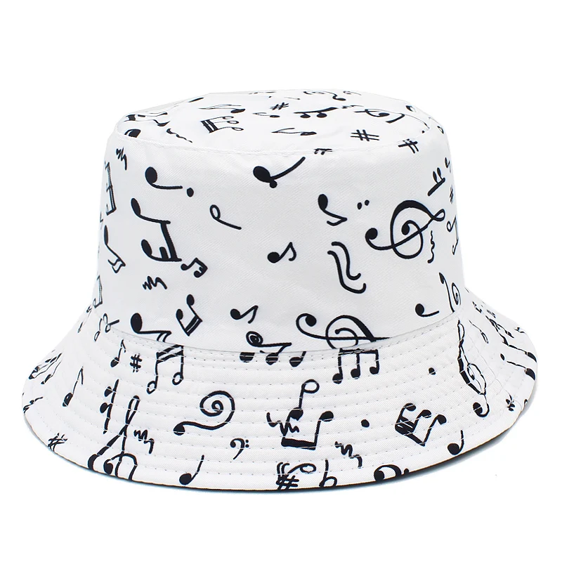 

Hats Outdoor Fishman Cap Wide Brim Beach Music Note Caps Hip Hop Men Women Bucket Hat Summer Chapeau Adult Buckets Sun Hat