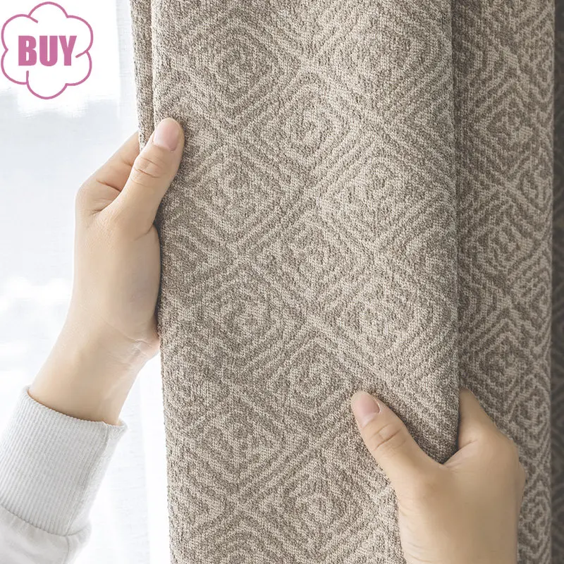 

American Curtains for Living Room dining Bedroom Jacquard Thickened Environment-friendly Light and Luxurious Study Customized