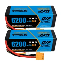 dxf lipo 4s battery 14 8v 80c 6200mah hard case battery with ec5 xt90 connector for car truck tank rc buggy truggy racing hobby
