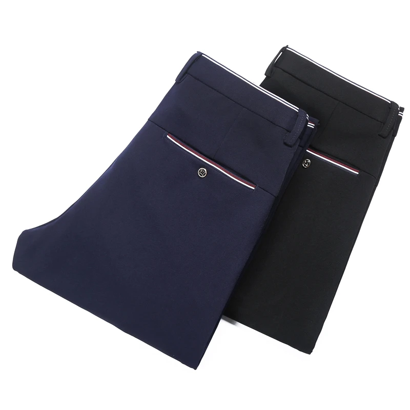

Spring Autumn New Casual Pants Men's Slim Straight Pant Male Trousers Business Elastic Anti-wrinkle Formal Trousers