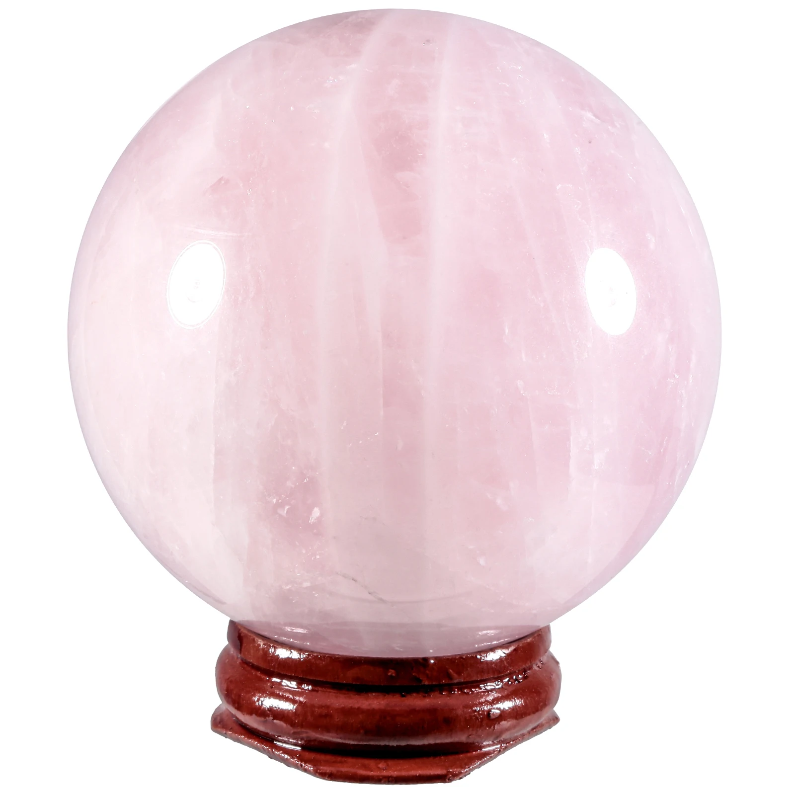 

TUMBEELLUWA Healing Crystal Ball With Wood Stand Natural Rose Quartz Sphere Sculpture Figurine For Home Decoration Room Decor