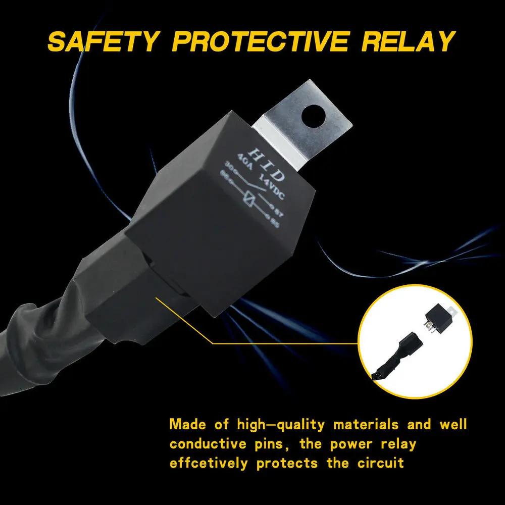 NLpearl Универсальный светодиодный светильник набор жгутов проводов 12 В 40AMP реле