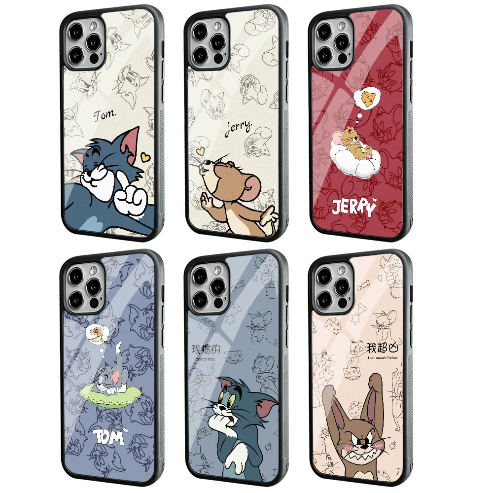 Чехол для телефона T-Tom And J-Jerry Сильный магнитный чехол IPhone 15 14 13 Pro Max 11 12 Mini Alex Mirror