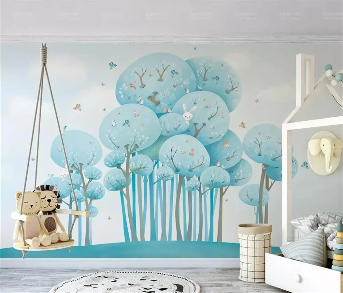 Beibehang пользовательские мультяшные лесные кролики фото обои для гостиной papier peint
