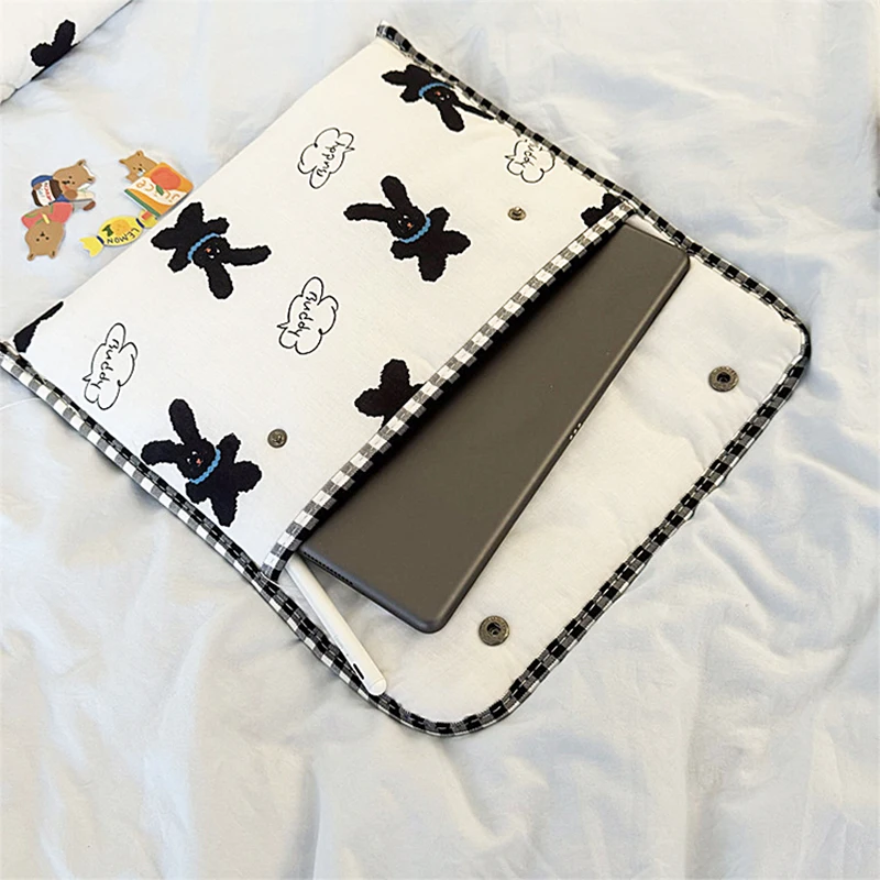 Мягкая хлопковая сумка для ноутбука с милым кроликом зимняя женская