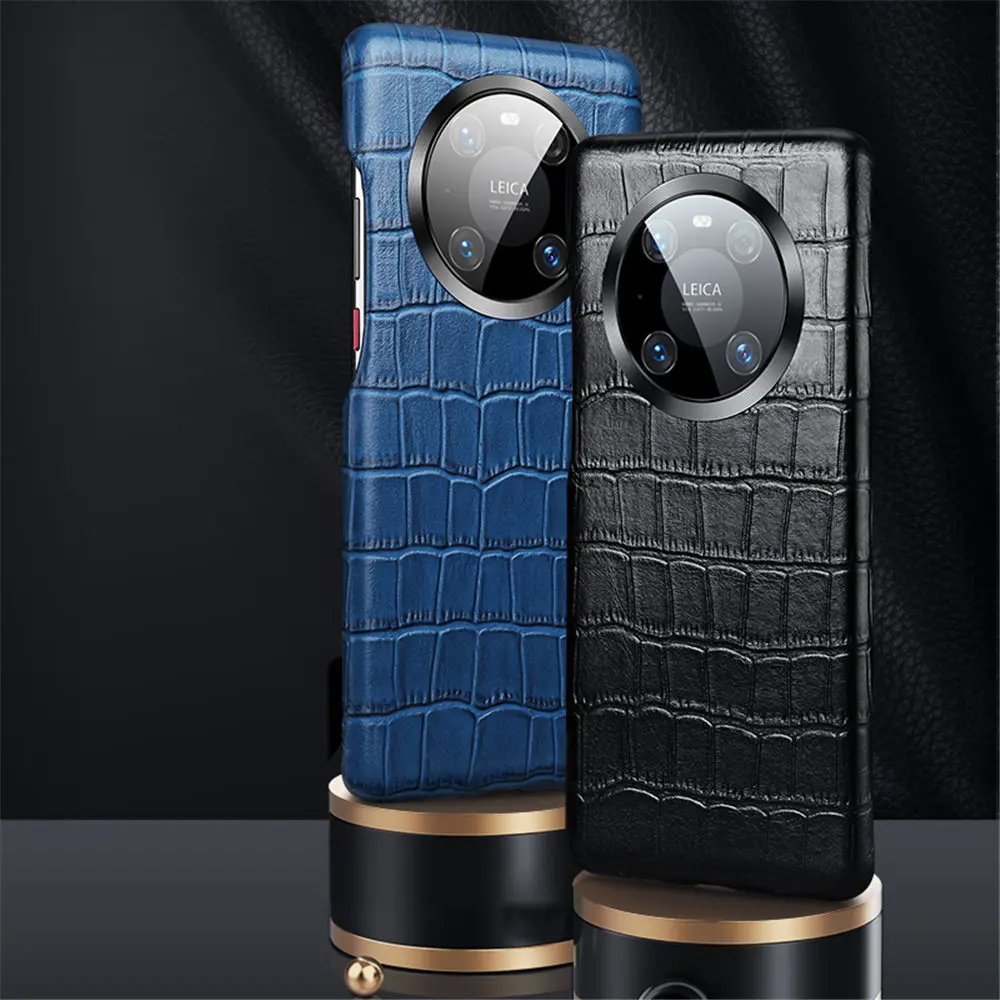 For Huawei P50 Pro P40 Pro Mate 40 Pro 30 Pro Case Luxury Handmade Crocodile Genuine Leather Back Case Cover For Huawei P50
