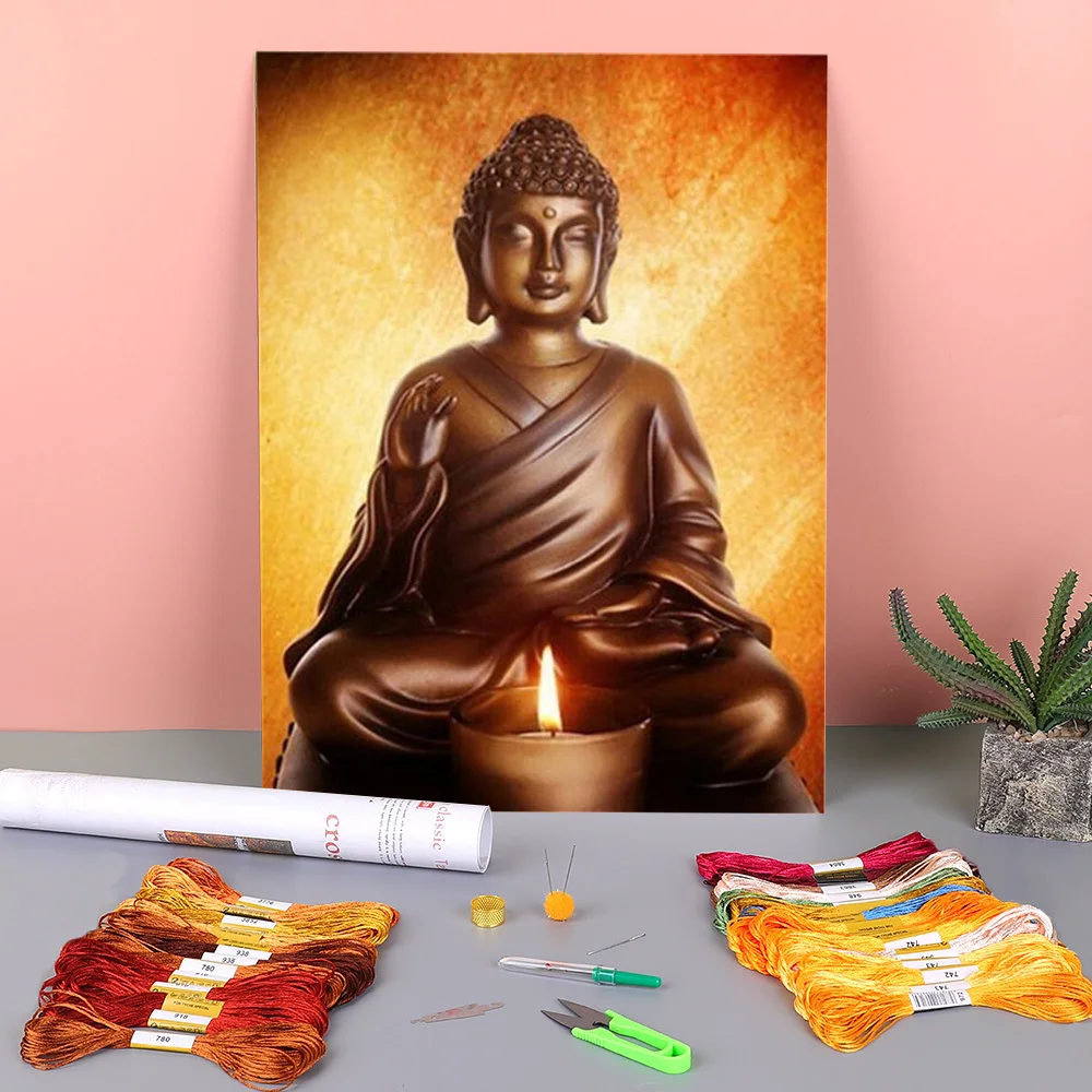 

Религиозная ткань с принтом Будды 11CT Набор для вышивки крестиком «сделай сам» нитки DMC рукоделие для шитья вышивка