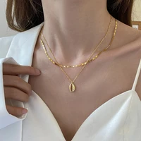 new shell shape pendant necklace female fashion temperament collarbone chain wholesale
