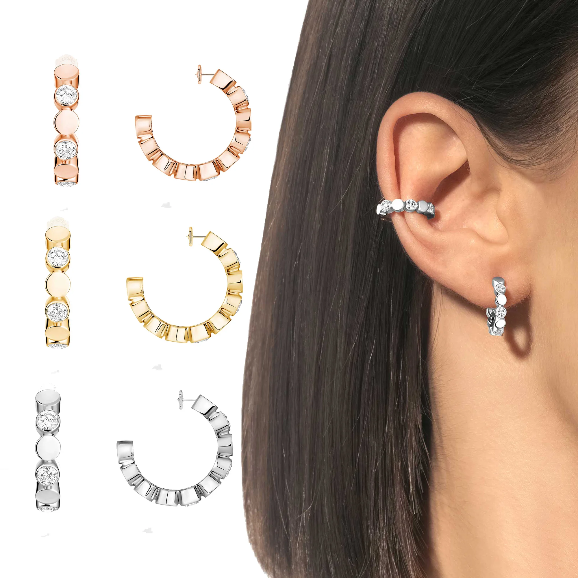 2024 новые изысканные женские серьги из серебра пробы с круглыми бриллиантами