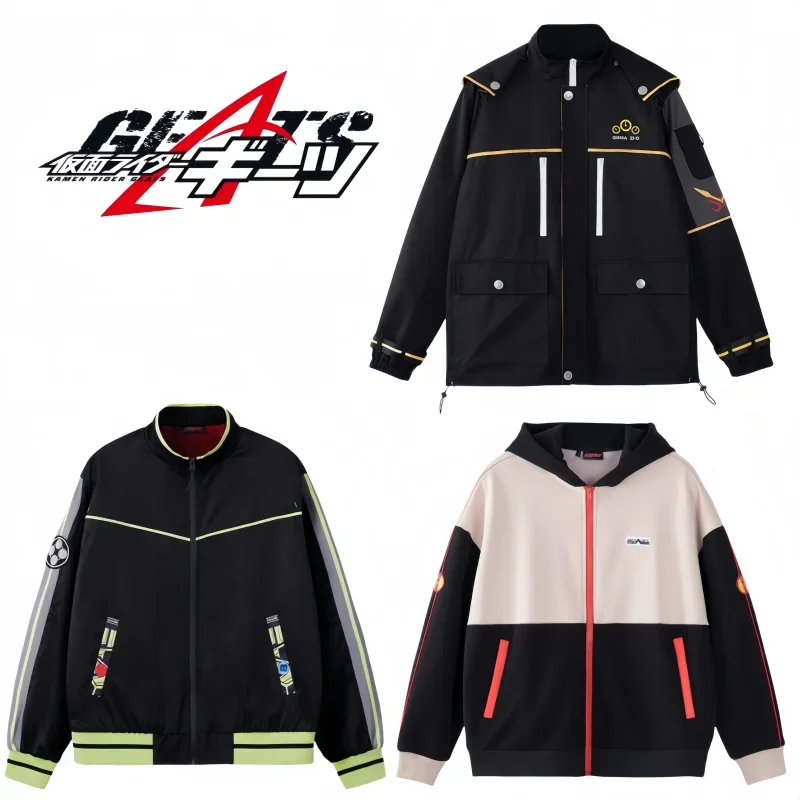Натуральное пальто с капюшоном в стиле аниме Kamen Rider черный топ героями
