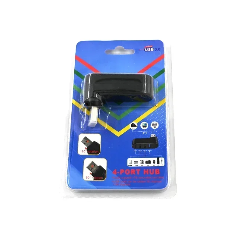 180 ° Вращающийся 4-портовый концентратор USB 3.0 2.0 типа C высокоскоростной адаптер