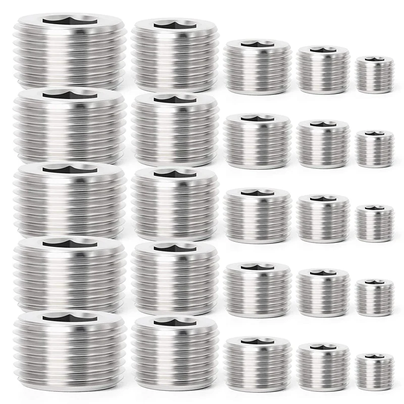 

Best 25Pcs Stainless Steel Internal Hex Thread Socket Pipe Plug Fitting 1/8 Inch 1/4 Inch 3/8 Inch 1/2 Inch 3/4 Inch NPT Male