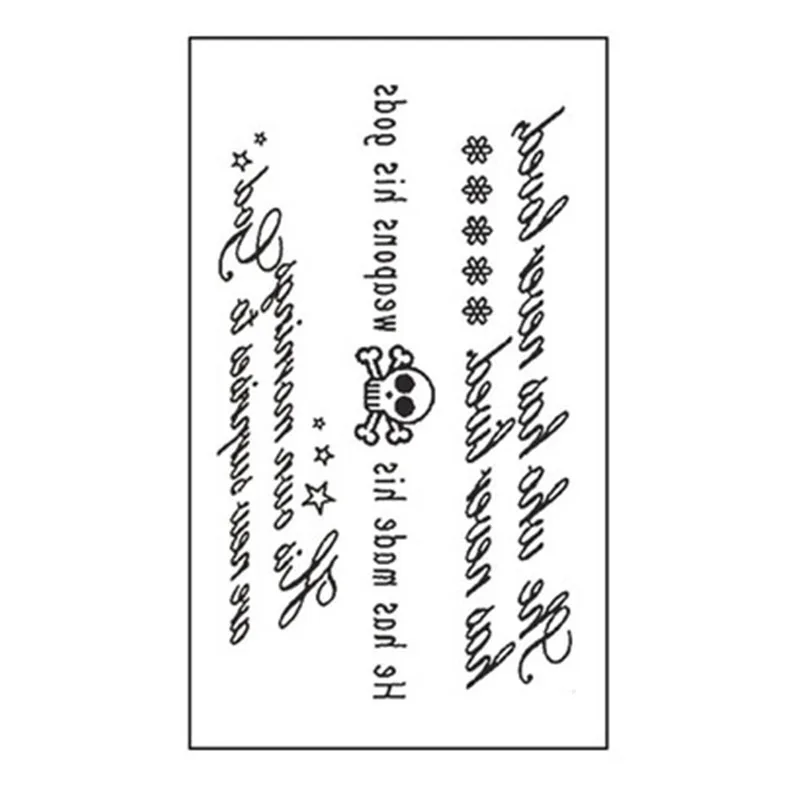 

Temporary Waterproof Tattoo Stickers Skull English Letters Small Patterns Decorative Children Adult Body Art Fake Tattoos