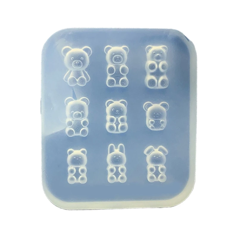 

41XC Little Bear Shape Keychains Mold DIY Epoxy Craft Decoration Pendant Jewelry Mold