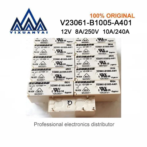 10pcs/Lot   V23061-B1005-A401  12V  8A/250V   10A/240V  Relay  New and Original