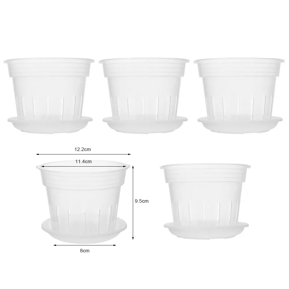 

Planting Pots Orchid Pot Removable S/M/L/XL Flowerpot Mess-Free Watering Orchid Pot PP For Home And Garden 5Set