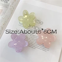korea japan jelly color simple 6cm flower hair clip back hair clip beautiful girls fashion hair clip accessories for women