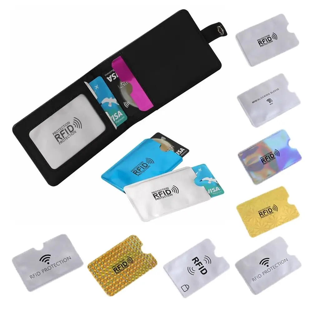 

10pcs NFC Blocking Anti RFID Card Holder Elegant Aluminium Foil Anti Theft Reader Lock Korean Style Outdoor