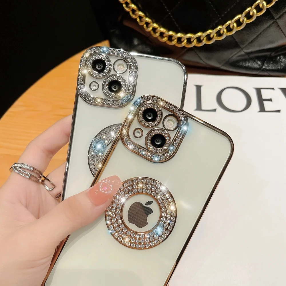 

Luxury Glitter Bling Diamond Phone Case For iPhone 14 Pro Max 11 12 13 Pro Max 14Plus Transparent Silicon Soft Gir's Cover Cases