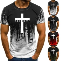 2022 summer new arrival mens cross printed t shirts classic round neck short sleeved tops male daily casual fashion tee shirts