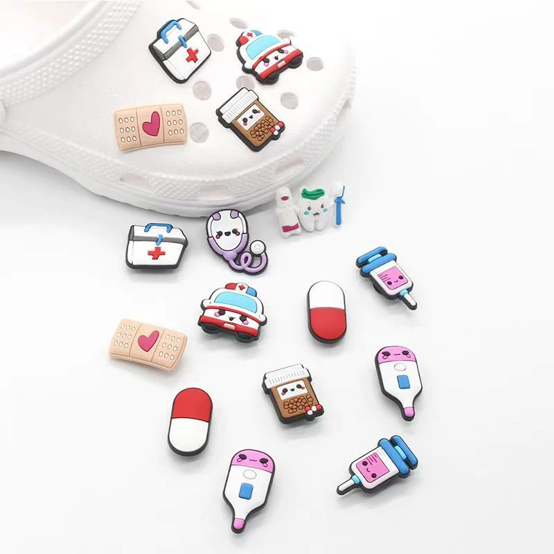 16-30pcs/Set Doctor Nurse Shoe Charms Accessories Fits For Crocs Boys Girls Kids Christmas Birthday Party Favors Gift