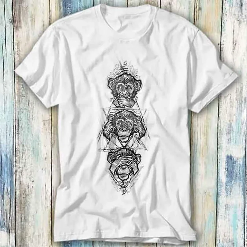 Футболка Three Wise Monkeys Drei Affen Nichts Sehen Horen Sagen хлопковая