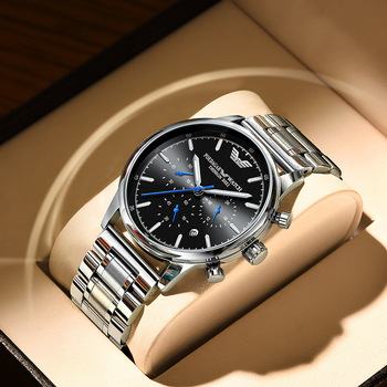 Men Watch Waterproof Luminous Sport Chronograph Stainless Steel Watches Man Luxury Fashion Quazt Wristwatch Relogio Masculino-36857