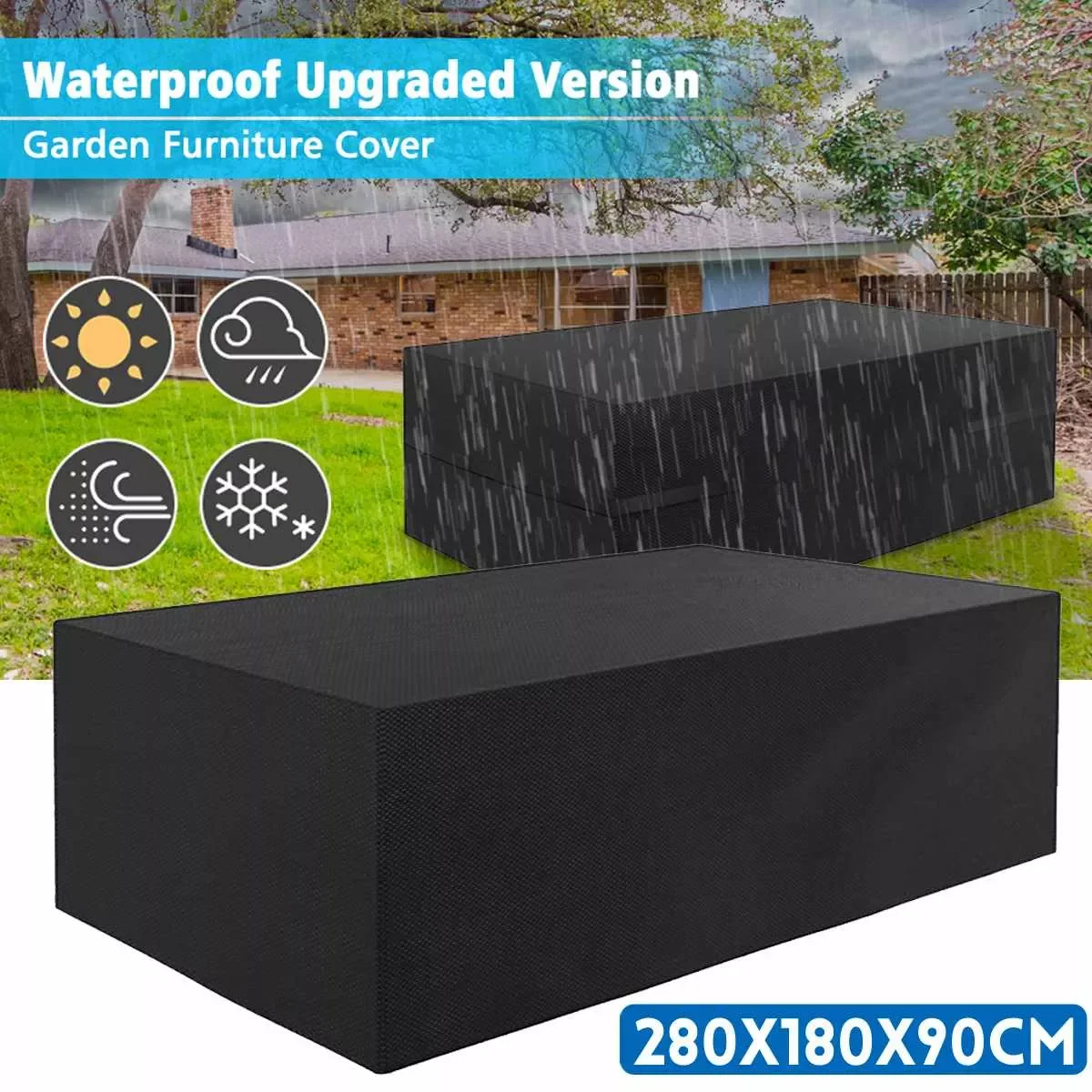 

420D Waterproof Garden Furniture Cover Outdoor Dustproof for Patio Sofa Table Chairs Bench Rain Snow Dustproof Protective Cover