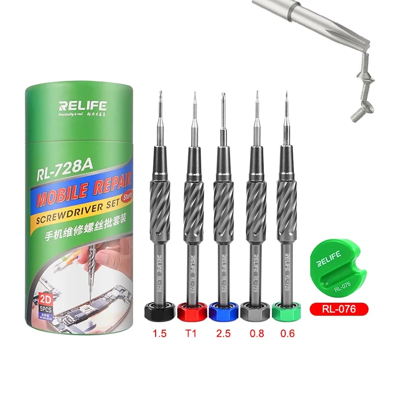 

RELIFE Screwdriver Set 0.6 1.2 1.5 T2 RL-728 728A 728B 721 Phone Battery LCD Repair Strong Magnetic S2 Steel Laptop Mac