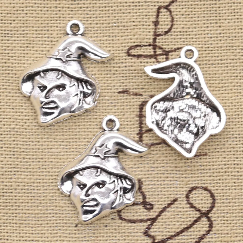 

20 шт. Подвески Хэллоуин ведьма Волшебная звезда шляпа 23x17 мм антикварная искусственная фурнитура для самостоятельного изготовления тибетс...