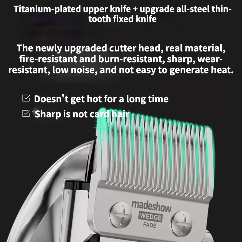 

Машинка для стрижки волос Madeshow M5f, профессиональный беспроводной триммер для мужчин