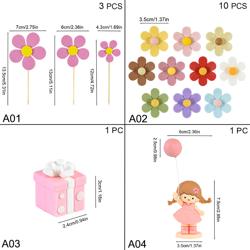 Сказочный топпер для торта декор ангел ромашка цветы подарочная коробка