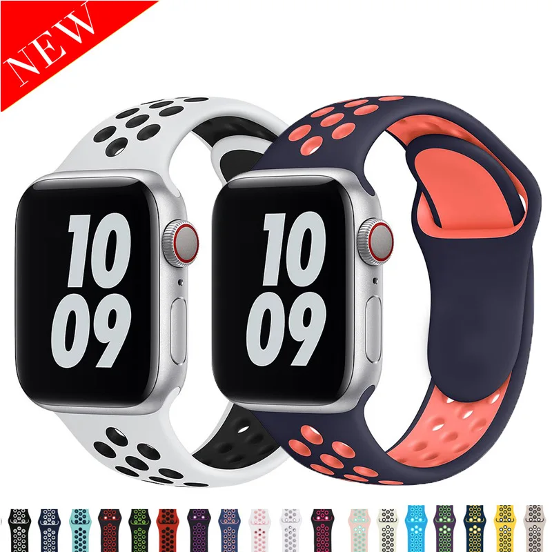 

Ремешок силиконовый для Apple Watch Band 44 мм 40 мм 42 мм 38 мм 40 45 мм
