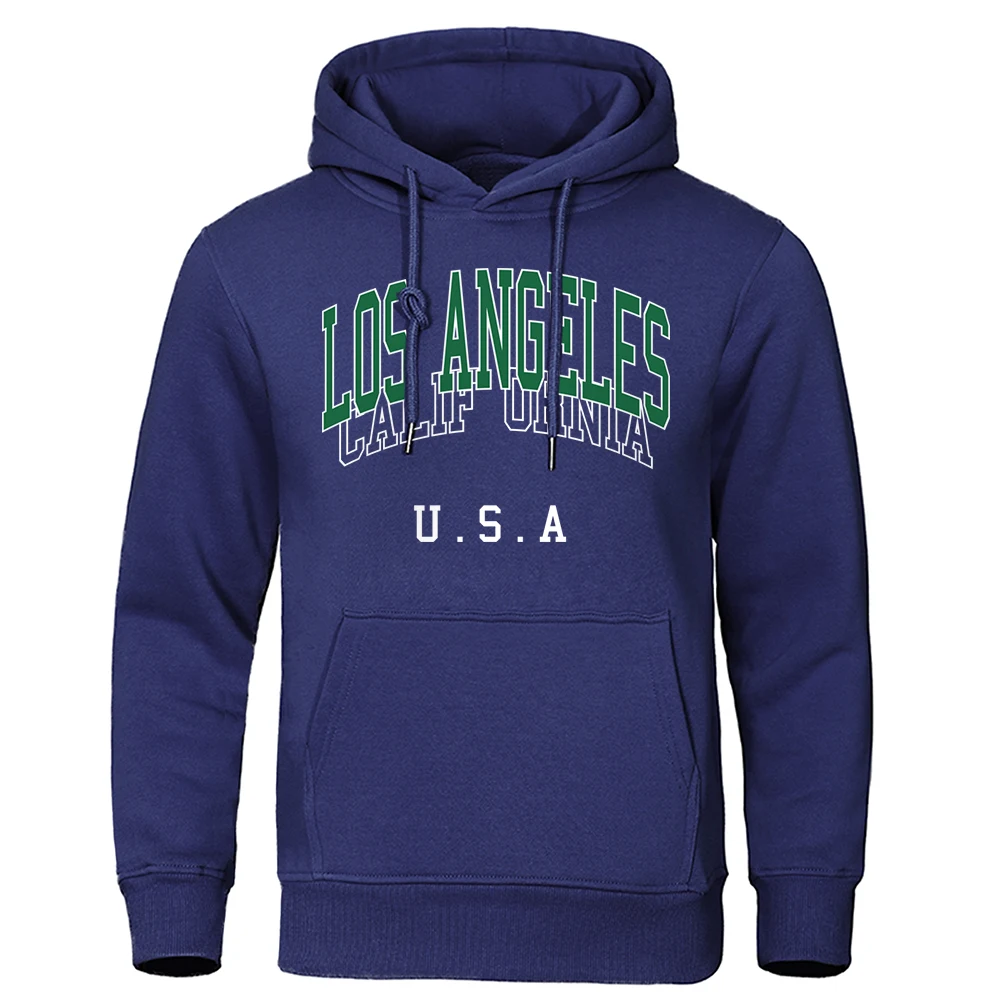 

Los Angeles California U.S.A City Letter Man Sweatshirt Fashion Fleece Hoodie Casual Pocket Clothing Loose Autumn Hoody Mans