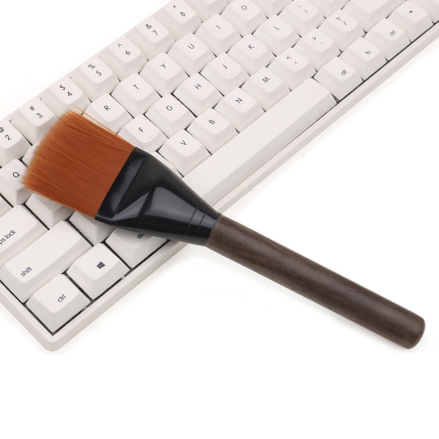 Cepillo de limpieza para teclado mecánico, sandalia antipolvo de madera, nailon y lana, tamaño de 20x4,5 cm, para Notebook, portátil, Macbook y PC